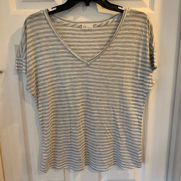 AG Gray and White Striped Tee - Picture 2 of 6